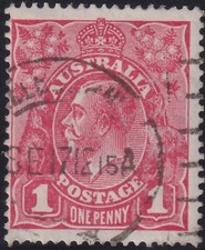 Aust KGV 1d Red SWk. Postmark