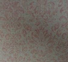 Linen Fabric Petite Damask Red