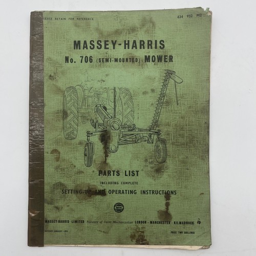 Massey harris 706 mower - no.,