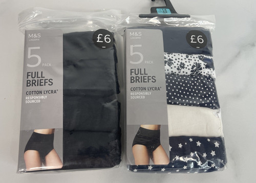5pk cotton lycra full - m&s,