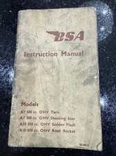 BSA Instruction Manual -A7 500cc& A10 650cc  Original Vintage