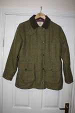 Wood Green Tweed Jacket Womens UK 10 Wool Shooting Tartan Hunt Coat Riding