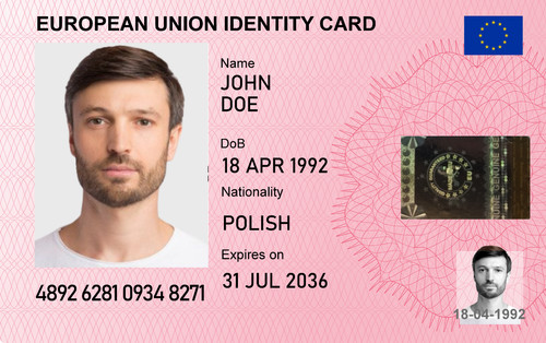 European union photo card - union,