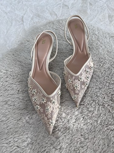 Zara pointy off white cream - zara,