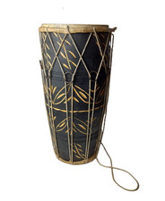 Vintage Dholak  Indian Double-headed Rustic Folk Drum 40cm Hand Crafted