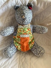 liberty art fabric bear vintage hand finished stitching