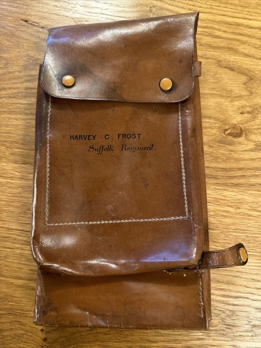 Vintage military leather map - leather,