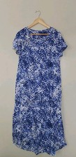 Carole Hochman  100% Cotton  Lounge Dress Size Small  Chest 38" Blue Multi QVC .