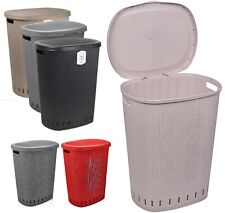 Large Plastic Slim Laundry Basket Clothes Washing Bin Storage Hamper Organiser