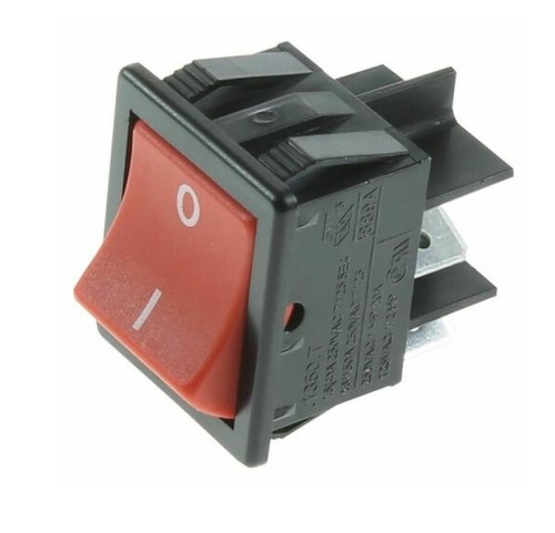 Red off rocker switch - red,