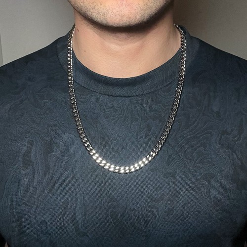7mm silver cuban - 22”,