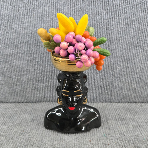 Black ceramic nubian - black, african
