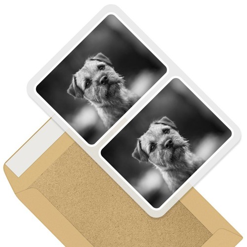 Rectangle stickers 10cm - 10cm, bw
