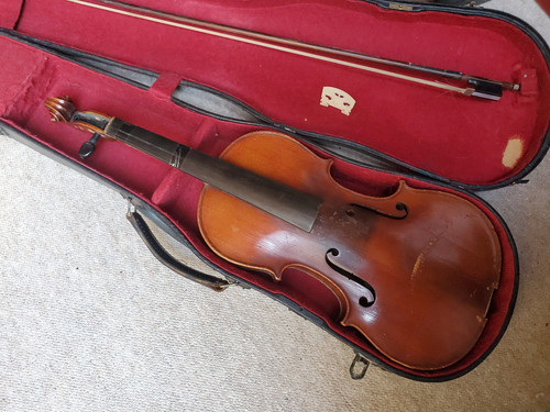 Old nicely flamed violin - nicely, 4/4
