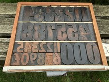 24 LINE 4” INCOMPL / 12 LINE 2” COMPL WOODEN LETTERPRESS PRINTING TYPE NRS FIGS