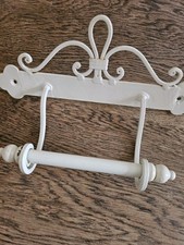 Shabby Chic Cream Metal Wall Toilet Roll Holder