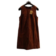 boden petite womens cord shift dress brown evie zip up round neck size 6