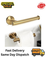 Gold Toilet Roll Holder, Towel Rail  Mounted Brushed Brass Bathroom Accessories