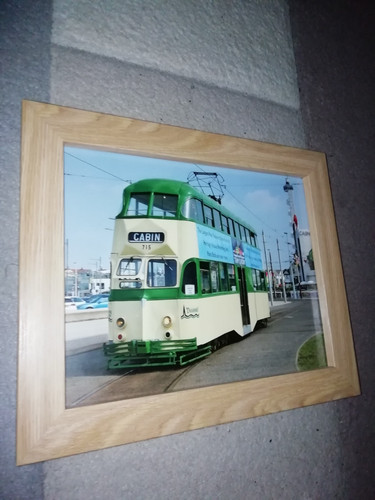 Vtg blackpool tram 10x8 framed - vtg,