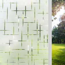 rabbitgoo Rainbow Frosted Window Film Privacy Stained Cling Static Glass Sticker