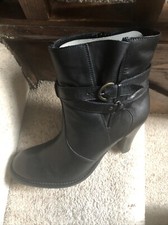 Boots Black Leather Jane Shilton. Ladies Size 7 Brand New In Box