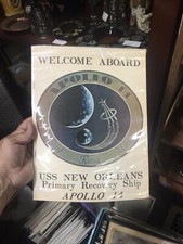 Vintage Welcome Aboard Navy
