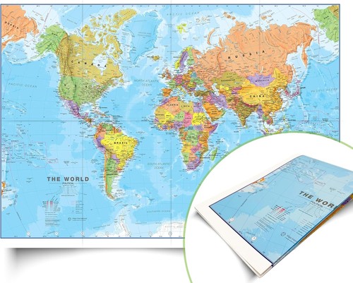 World map poster large - map,