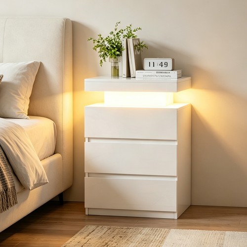 High gloss bedside table - gloss,