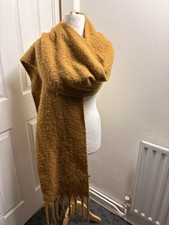 ZARA Mustard Textured Fringed Scarf TheNatural Continuation of Colour Collection