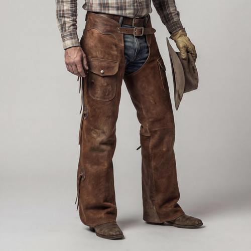 Leather chaps hair cowhide - leather,