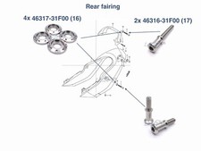 4x Suzuki Stainless grab rail rear fairing hook bolts bandit 600 2000-2004