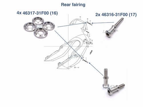 Suzuki stainless grab rail - 4x,