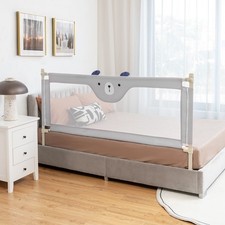 175CM Cute Baby Bed Rail Guard W/ Double Lock Toddler Infant Security Guardrail