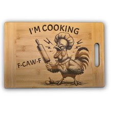 Funny F-CAW-F Bamboo Chopping Cutting Board gift idea home decor kitchenware 