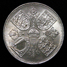 1953 Elizabeth II Coronation 5 SHILLING CROWN Coin- UNC Uncirculated with Lustre