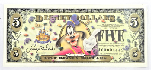 Disney dollars goofy - $5, series