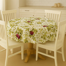 Ralph Lauren Round Tablecloth 70” | spring Leaf & Botanical Fruit Print |