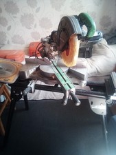 hitachi 110 volt slide compound mitre saw with evolution stand