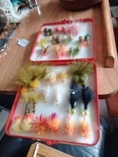 Leeds Red Fly Box Plus Flies Trout Salmon Fly Fishing