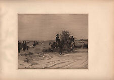 ANTIQUE MILITARY PRINT ~ BATTLE OF WATERLOO (1815) ROYAL SCOTS BROWN BESS RIFLE