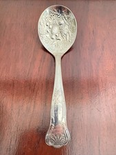 Vintage George Butler EPNS Berry Spoon – Repoussé Floral Design 1930-1960s Rare