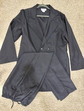 Men's Zoot Suit Riot Gangster Costume Size L Jacket Pants Red Black Halloween