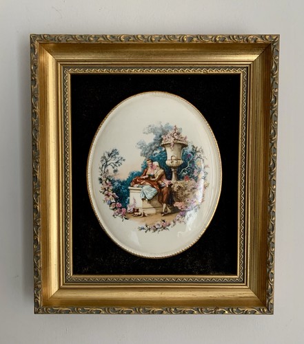 Vintage framed porcelain - framed,
