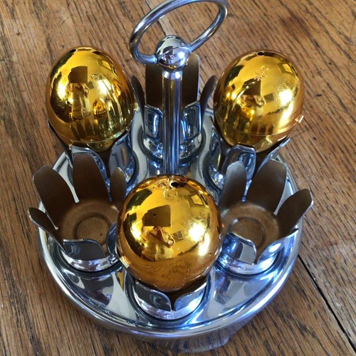 Vintage chrome plated egg - chrome, 6
