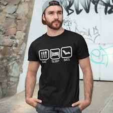 EAT SLEEP BATS T-SHIRT - British wildlife animal funny bat box pipistrel goth