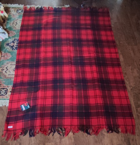 Red tartan throw - tartan,