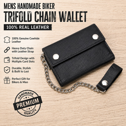 Mens handmade biker - mens, wallet