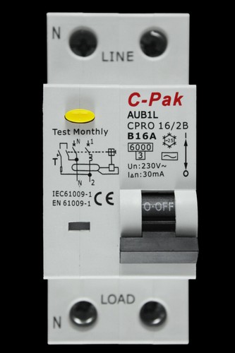 Pak rcbo double pole - b, 16