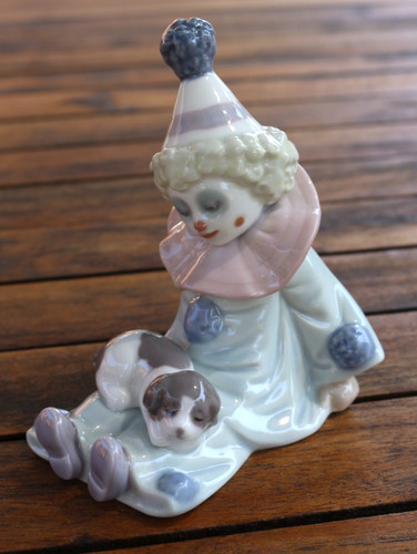 Lladro 5277 pierrot with - with, puppy