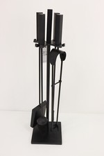 Ivyline 3 Piece Iron Fireplace Set Black